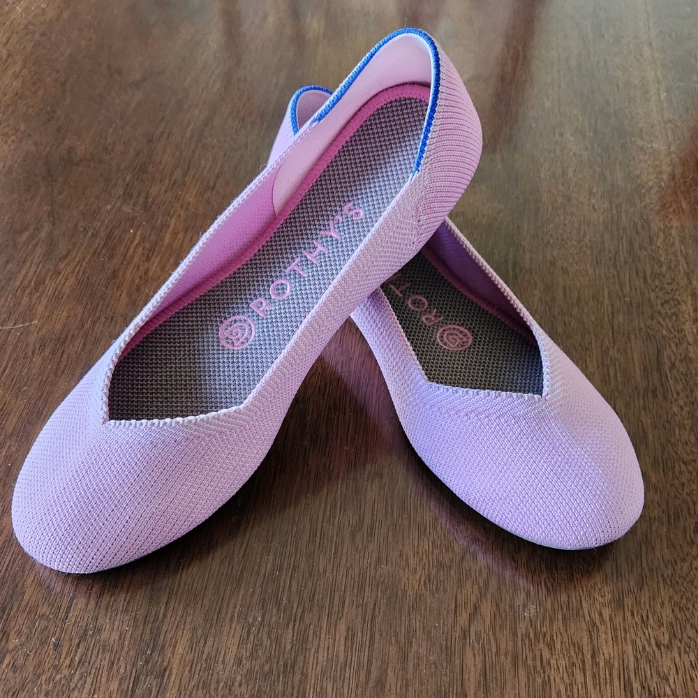Rothy's NWOT Size 6.5, pink, rounded toe.